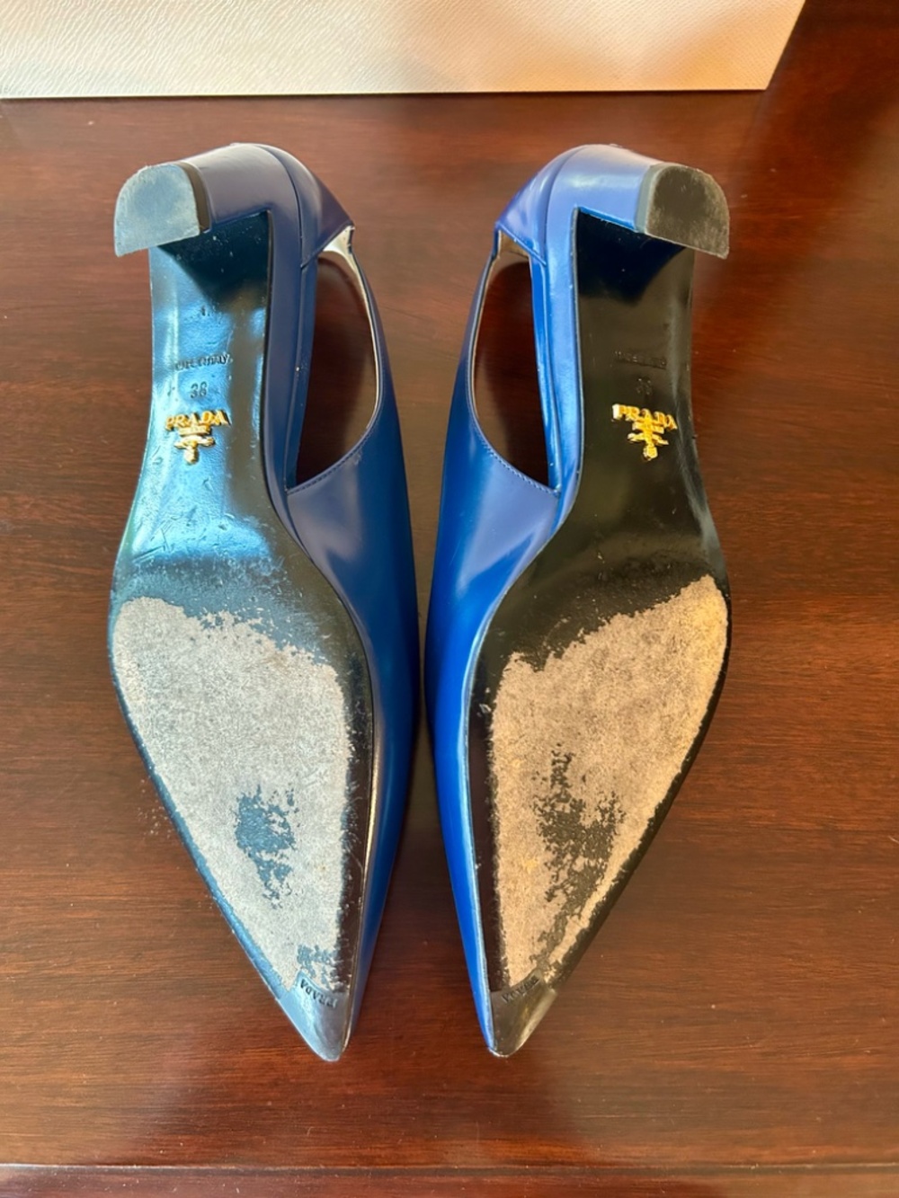 Prada Calzature Donna Spazzolato Cobalt Pump - Picture 6 of 11